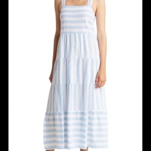 Casa Cabana Linen Blend Coastal Striped Sundress Women’s XL